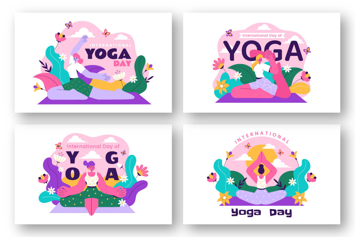 9 International Yoga Day FREE Illustrations - view 2