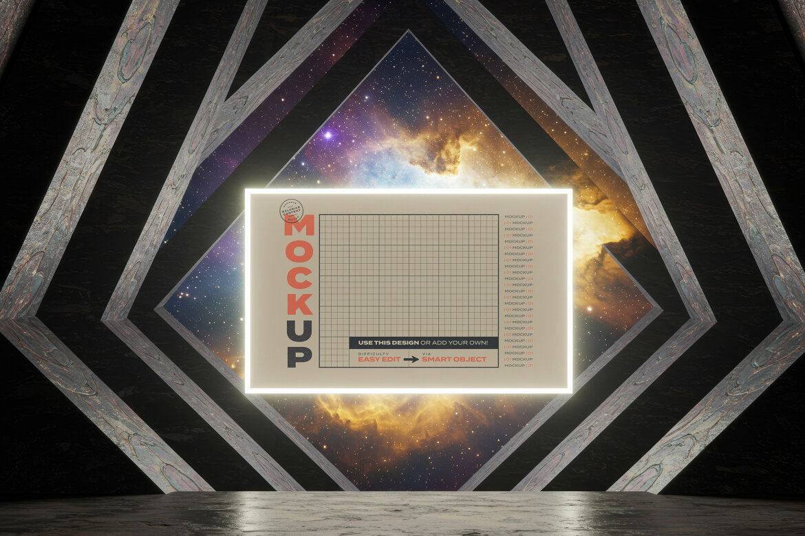 Futuristic Space Craft - 2 Free Mockups alt