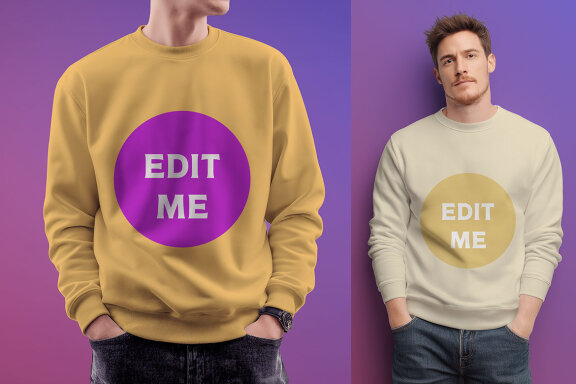 3 Free Man's Sweatshirt Mockups