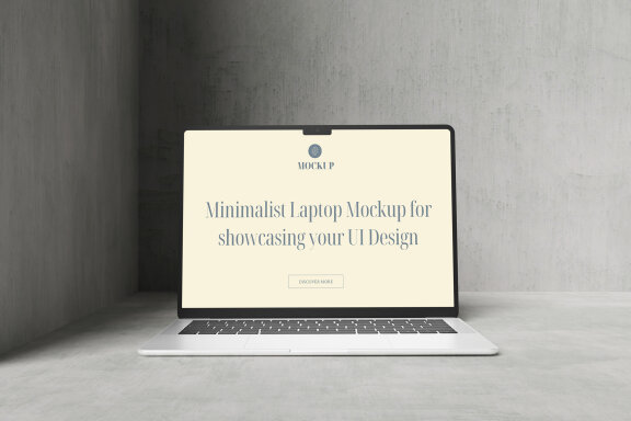 Front Minimalist Laptop FREE Mockup