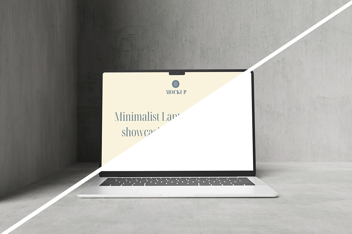 Front Minimalist Laptop FREE Mockup alt