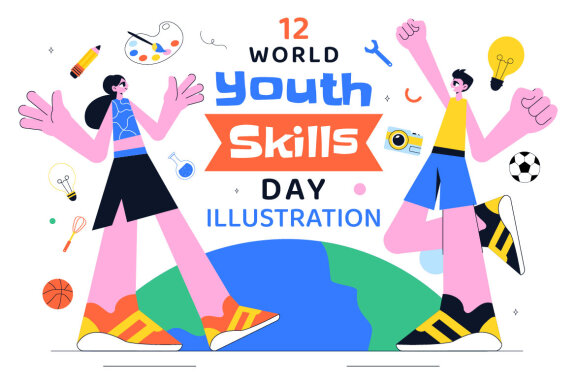 12 World Youth Skills Day FREE Illustrations