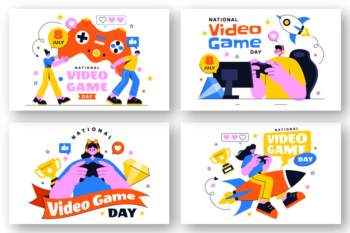 10 National Video Game Day FREE Illustrations - view 3