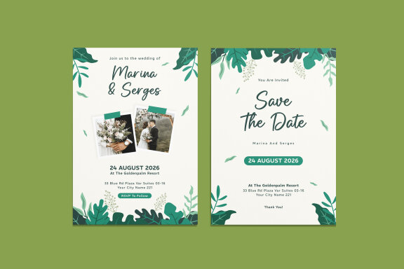 Natural Wedding Invitation FREE Template