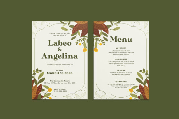 Vintage Tune Wedding Invitation FREE Template