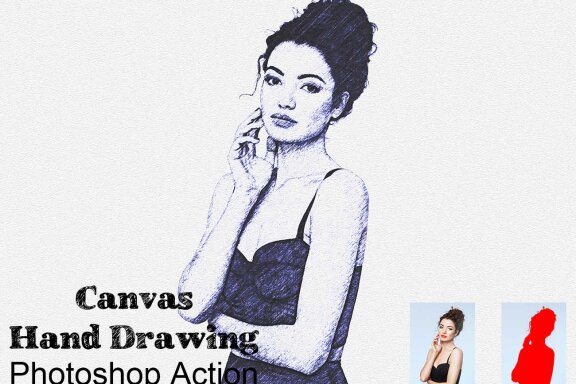 Canvas Hand Drawing FREE Photoshop Action
