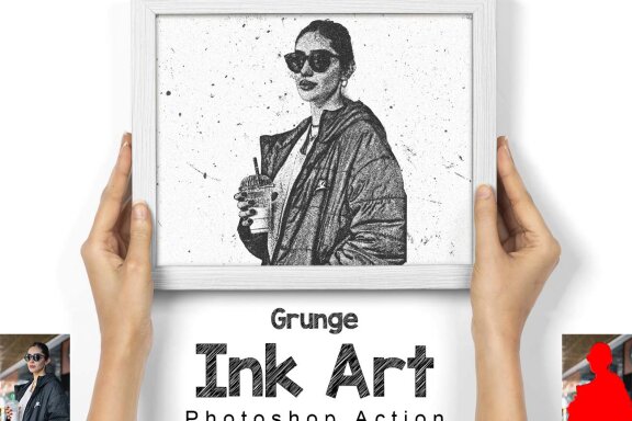 Grunge Ink Art FREE Photoshop Action