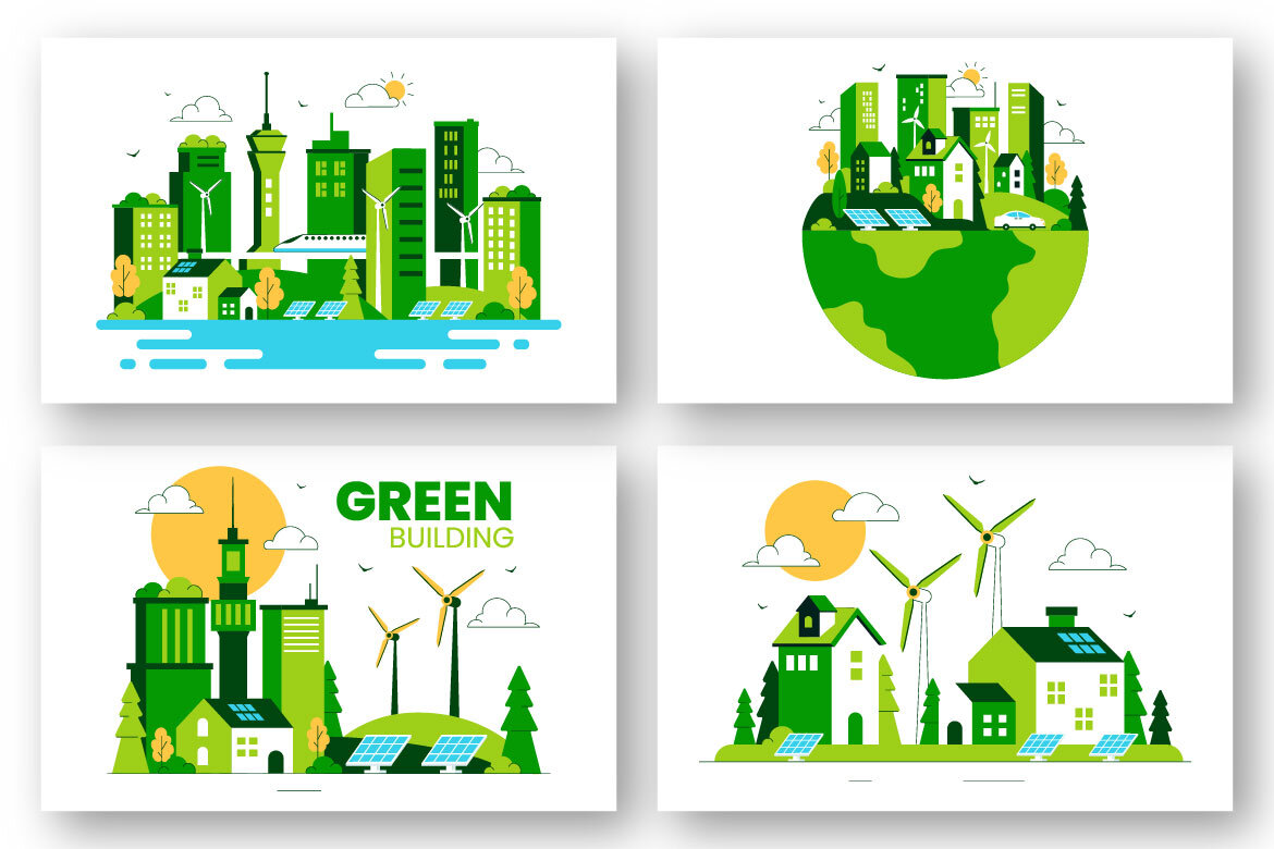 10 Green Building FREE Illustrations - view 3