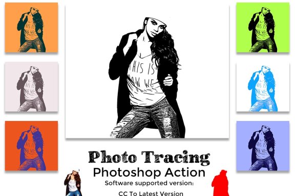 Photo Tracing FREE Photoshop Action