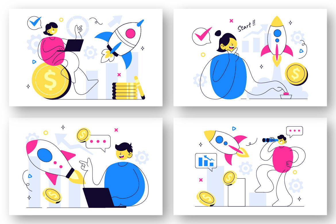 10 Business Startup FREE Vector Illustrations alternate