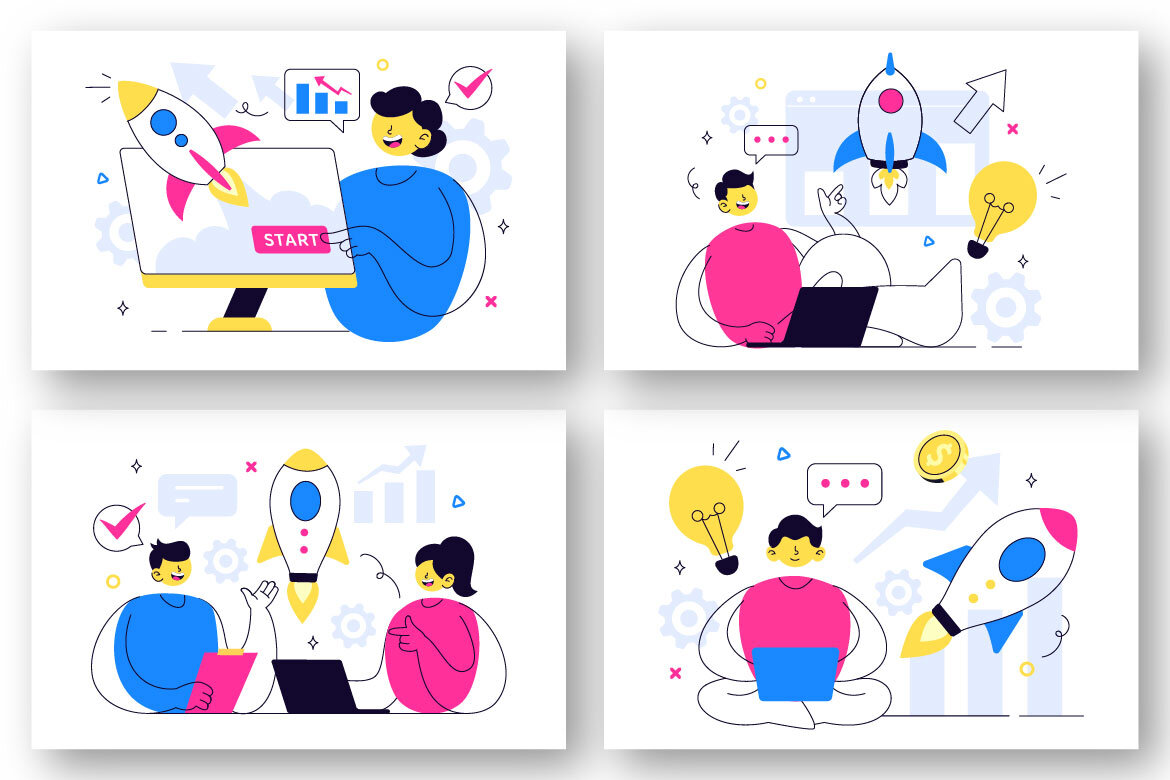 10 Business Startup FREE Vector Illustrations - view 3