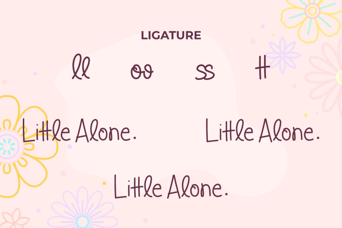Little Alone FREE Font - view 6