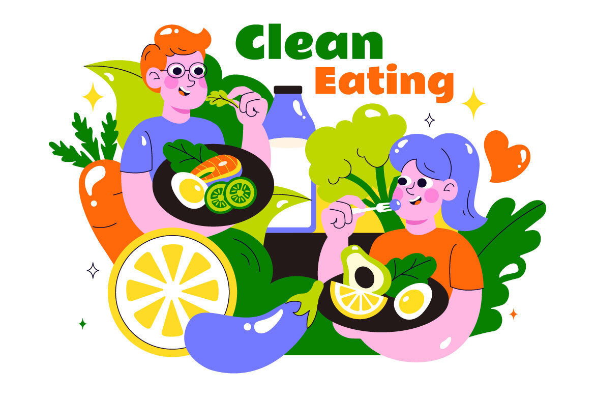 10 Clean Eating FREE Illustrations - view 4