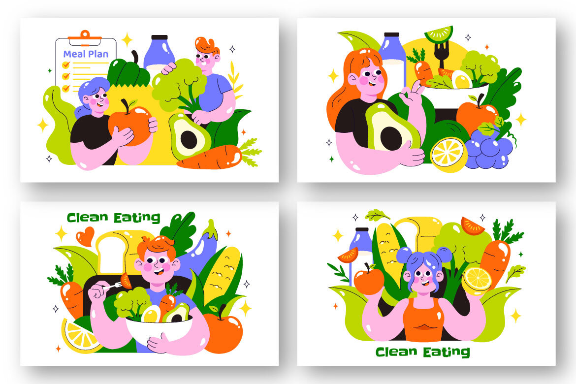 10 Clean Eating FREE Illustrations alternate
