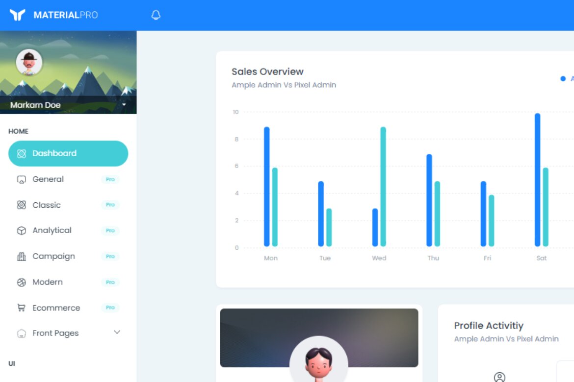 MaterialPro Free Bootstrap Admin Template alternate