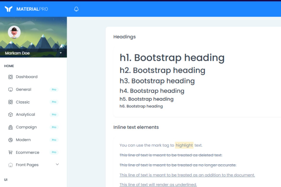 MaterialPro Free Bootstrap Admin Template - view 6