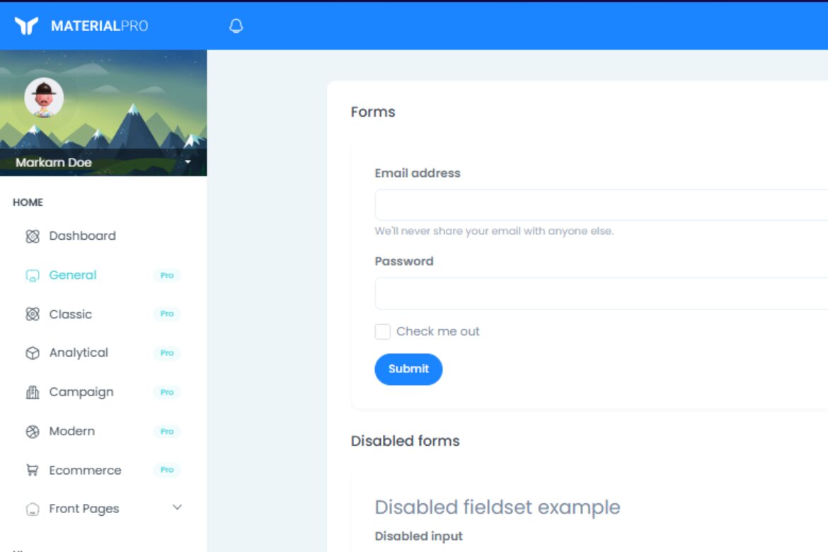 MaterialPro Free Bootstrap Admin Template - view 5