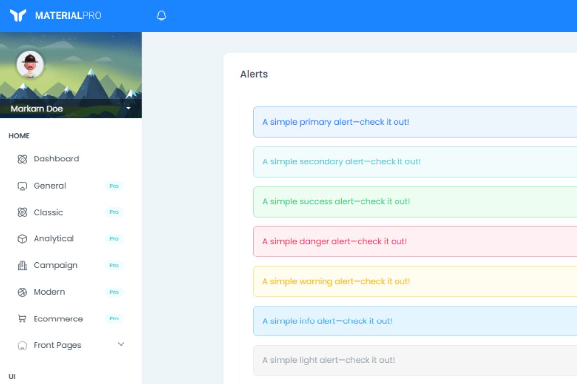 MaterialPro Free Bootstrap Admin Template - view 4