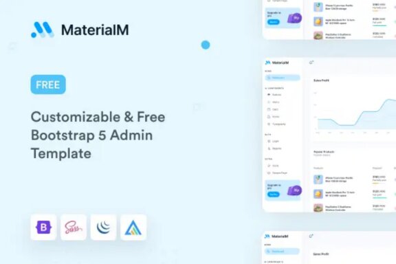 MaterialM Free Bootstrap Admin Template