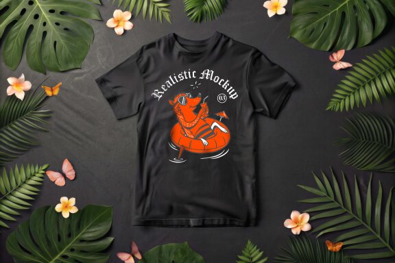 Black t-shirt FREE mockup