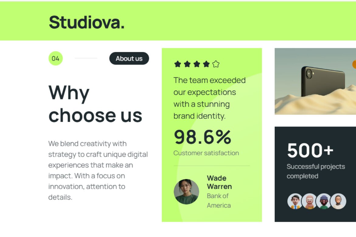 Studiova Agency & Business Bootstrap Template - view 6