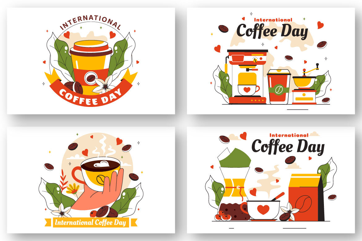 11 International Coffee Day FREE Illustrations - view 3