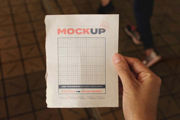 Paper Hold by Hand FREE Mockup