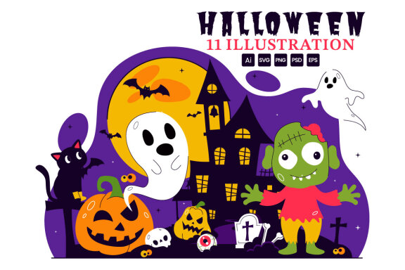 11 Happy Halloween FREE Illustrations