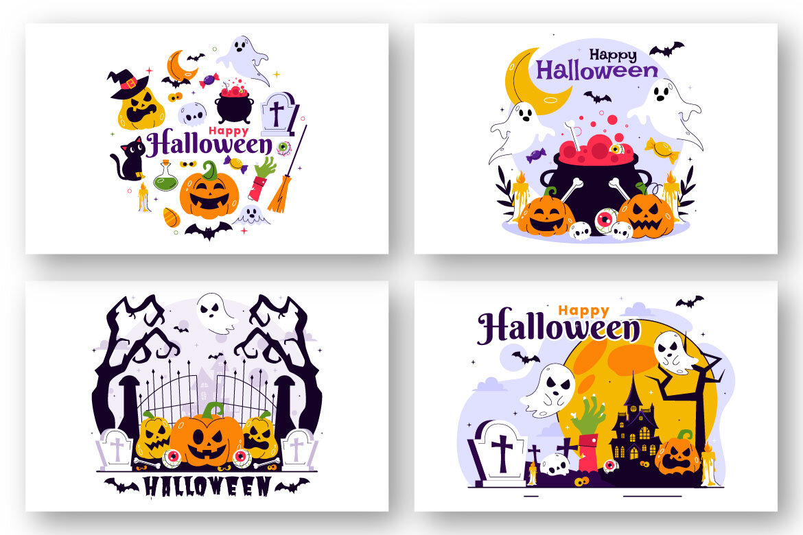 11 Happy Halloween FREE Illustrations - view 3