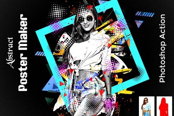 Abstract Poster FREE Photoshop Action