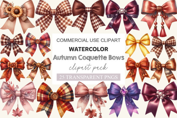 Autumn Coquette Bows FREE Clipart