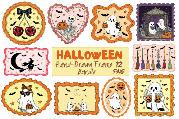Halloween Hand-Drawn FREE Frame Clipart