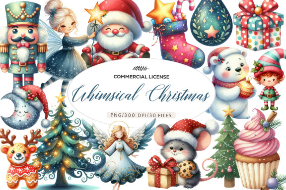 Whimsical Christmas FREE Clipart