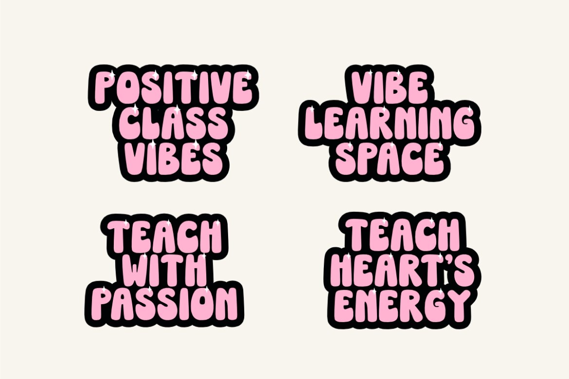 Teach Vibes - Free Groovy Font - view 4