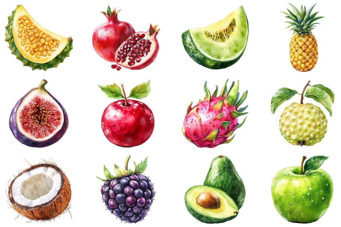 Fruits Watercolor FREE Clipart - view 3