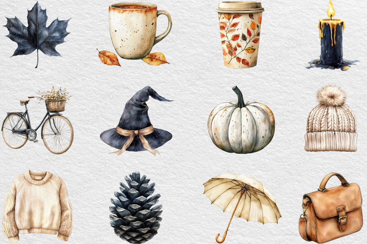 Beige Black Autumn FREE Clipart alternate