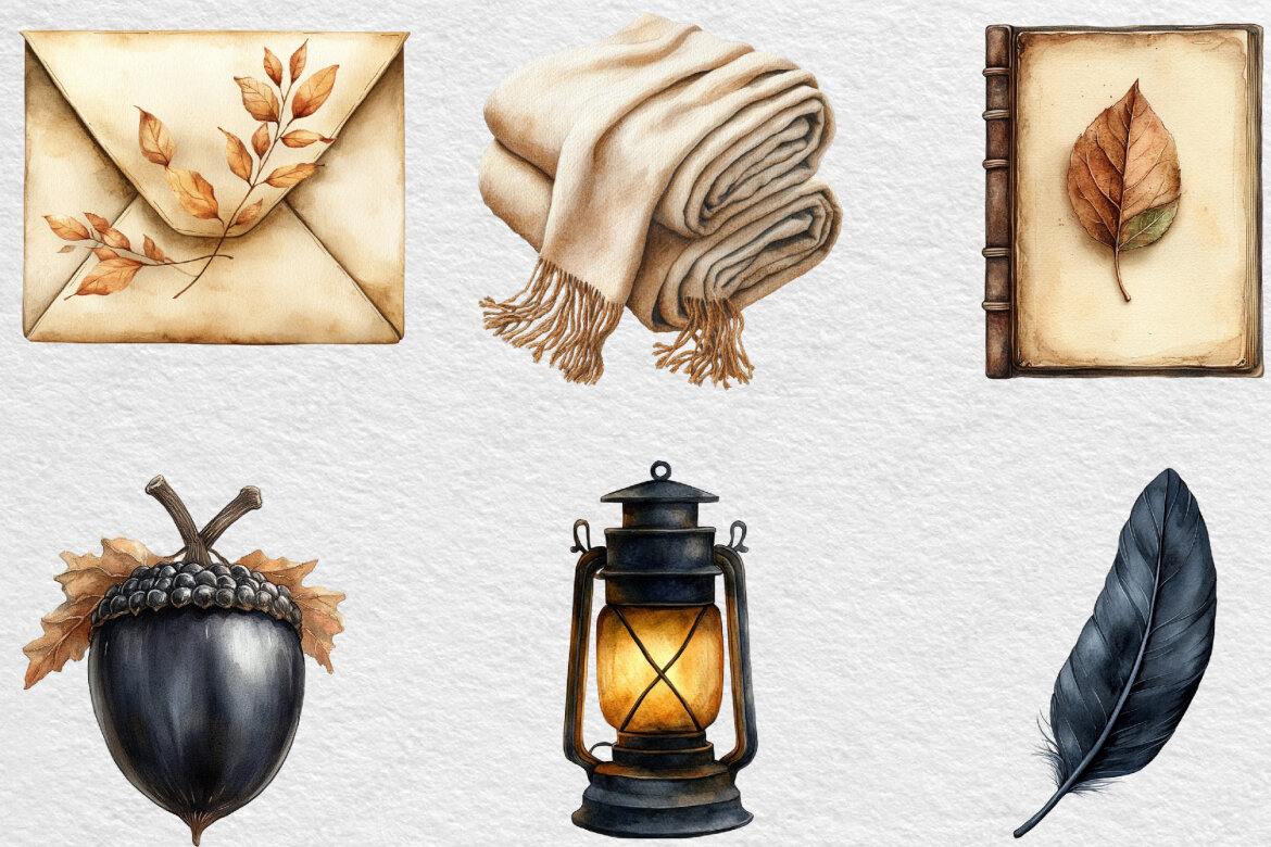 Beige Black Autumn FREE Clipart - view 5