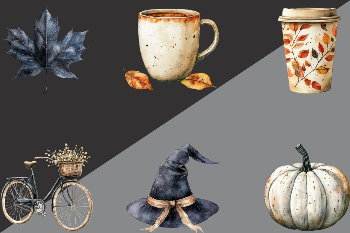 Beige Black Autumn FREE Clipart - view 6