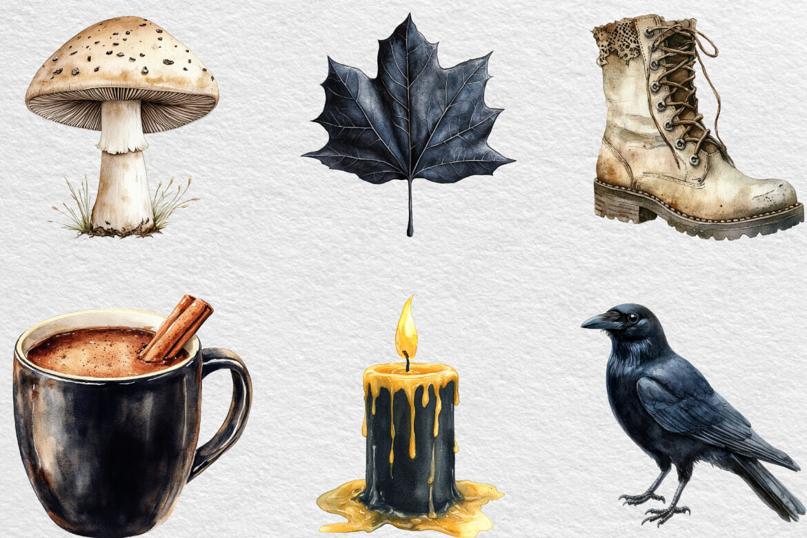 Beige Black Autumn FREE Clipart - view 4