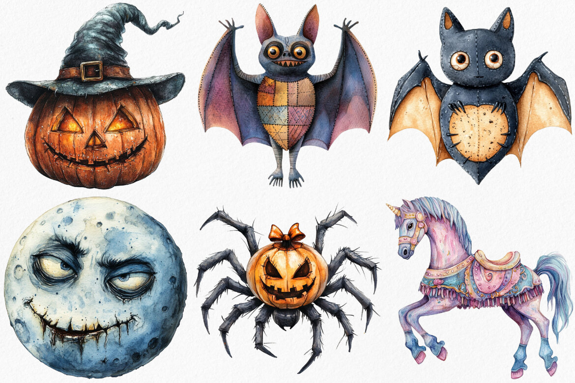 Spooky Weird Halloween FREE Clipart alternate