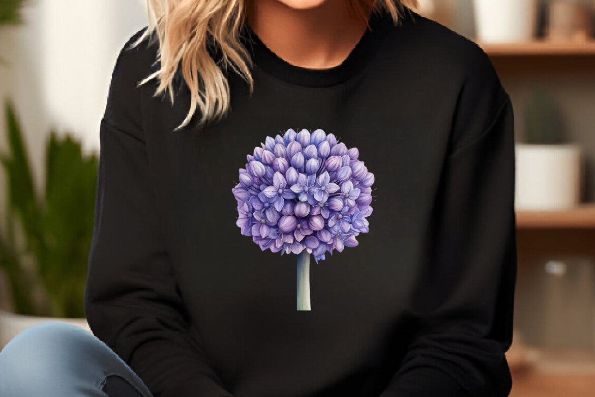 Purple Flowers FREE Watercolor Clipart - view 5