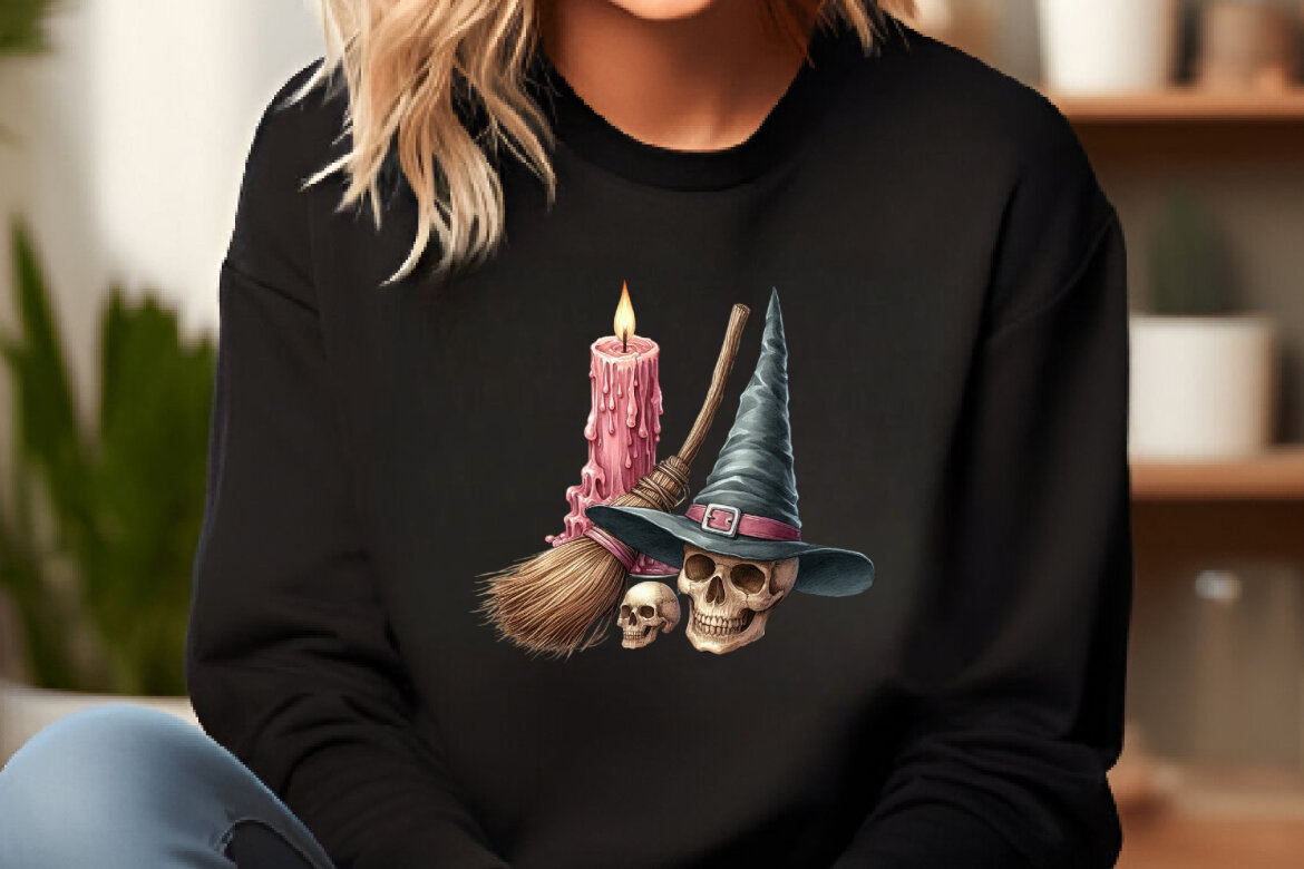 Watercolor Halloween Evening FREE Clipart alt