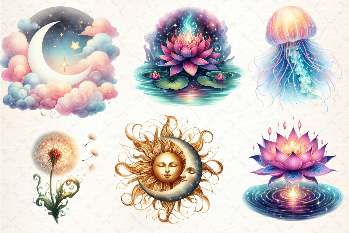 Dreamy Watercolor Creations FREE Clipart alt