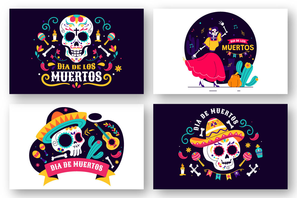 10 Dia de los Muertos FREE Illustrations alternate