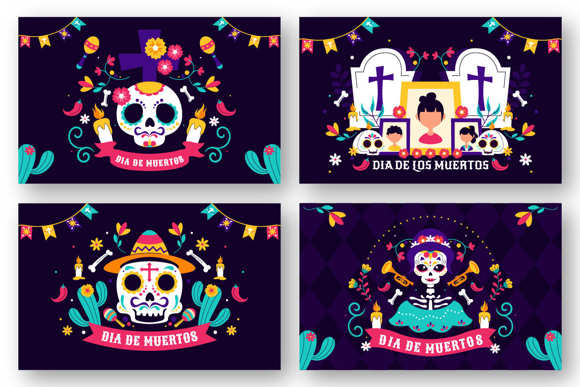 10 Dia de los Muertos FREE Illustrations - view 3