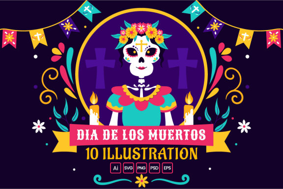 10 Dia de los Muertos FREE Illustrations