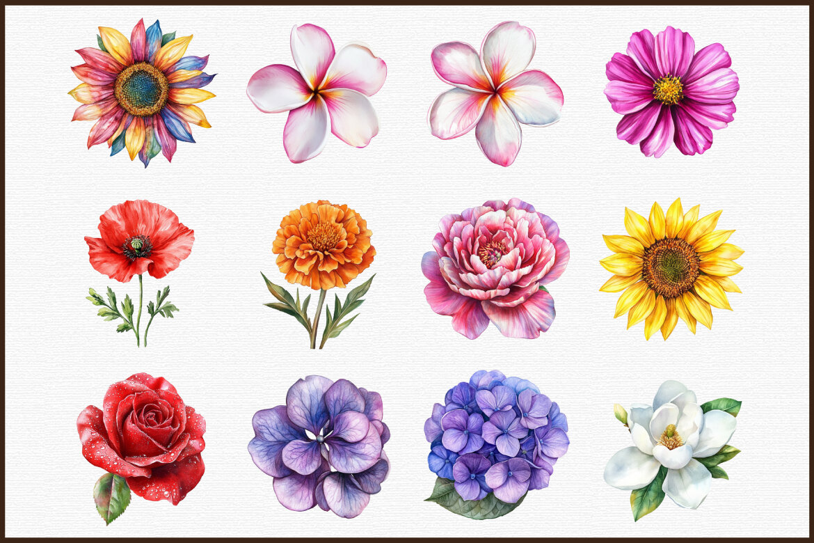 FREE Blooming Colors Watercolor Flowers - view 3