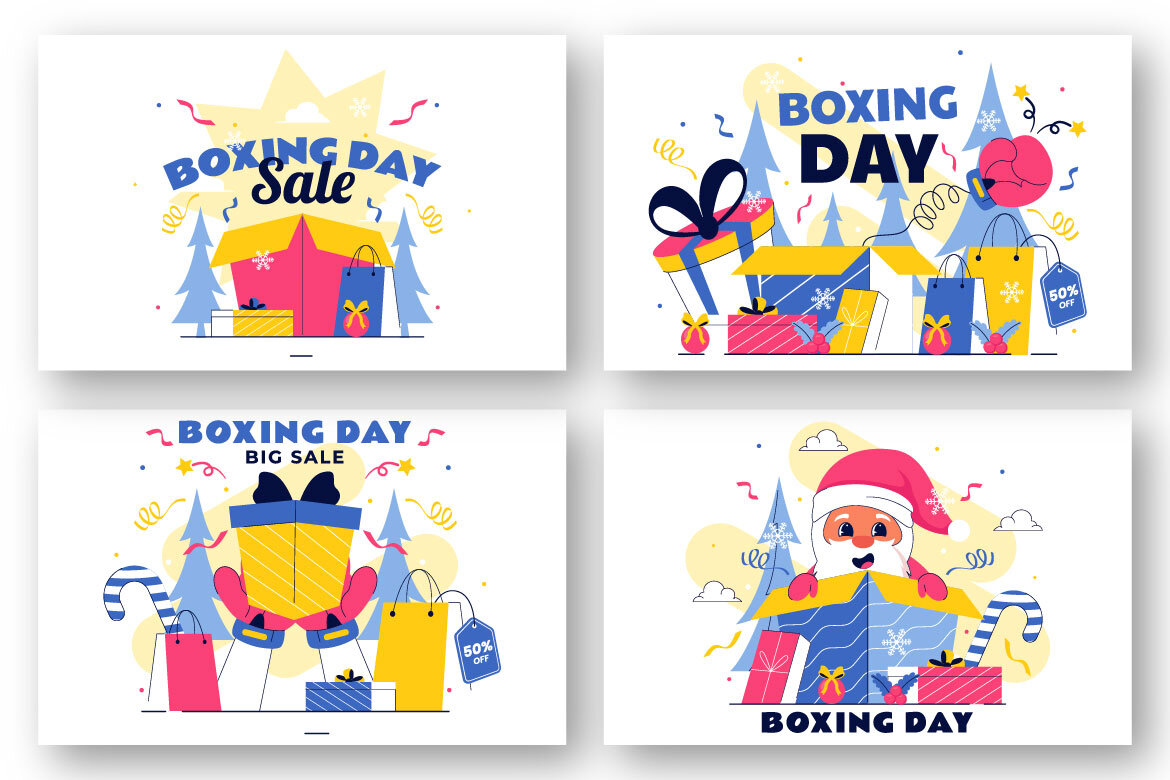 12 Boxing Day Sale FREE Illustrations - view 4