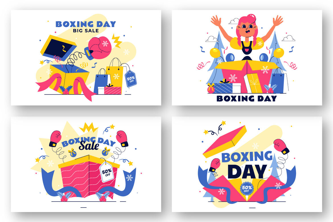 12 Boxing Day Sale FREE Illustrations - view 3