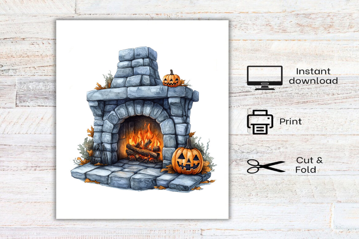 Watercolor Cozy Halloween FREE Clipart Bundle - view 7